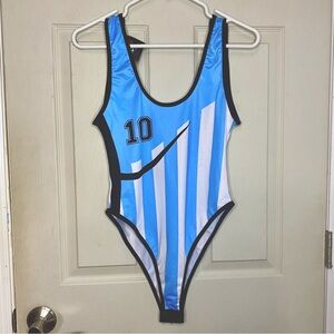 Mapalé Argentina soccer football bodysuit low back rave halloween costume nwt